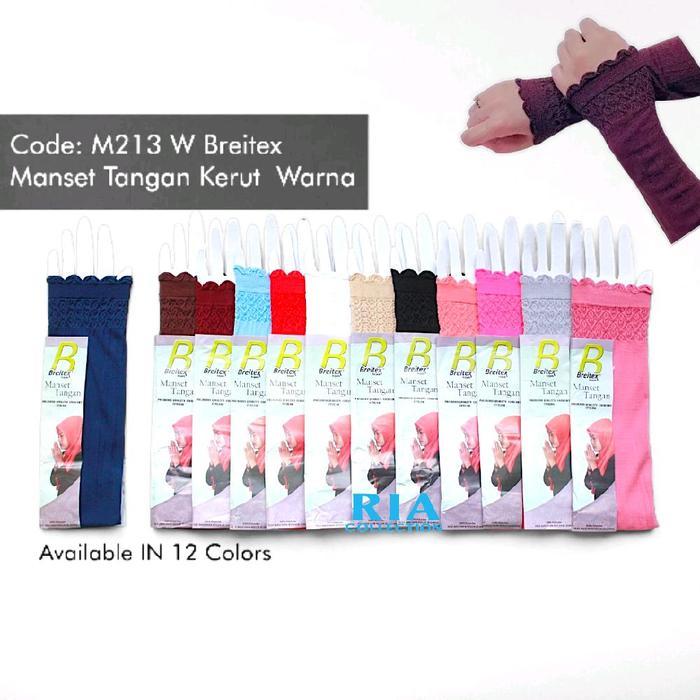 12 PASANG / LUSIN Manset Lengan Kerut Polos Warna Muslim Handsock Deker Lengan  Wanita Breitex ( M21