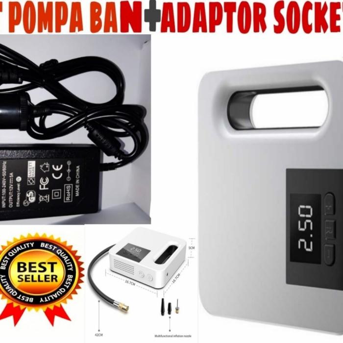 PAKET POMPA ANGIN BAN MOBIL,SEPEDA,MOTOR+ADAPTOR