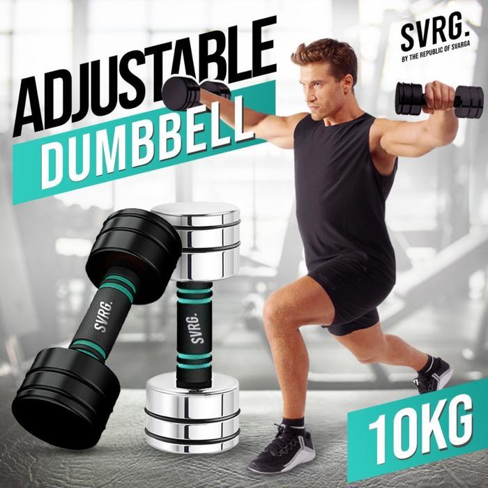 promo - svarga adjustable dumbbell - 10 kg - dumbell barbel barbell