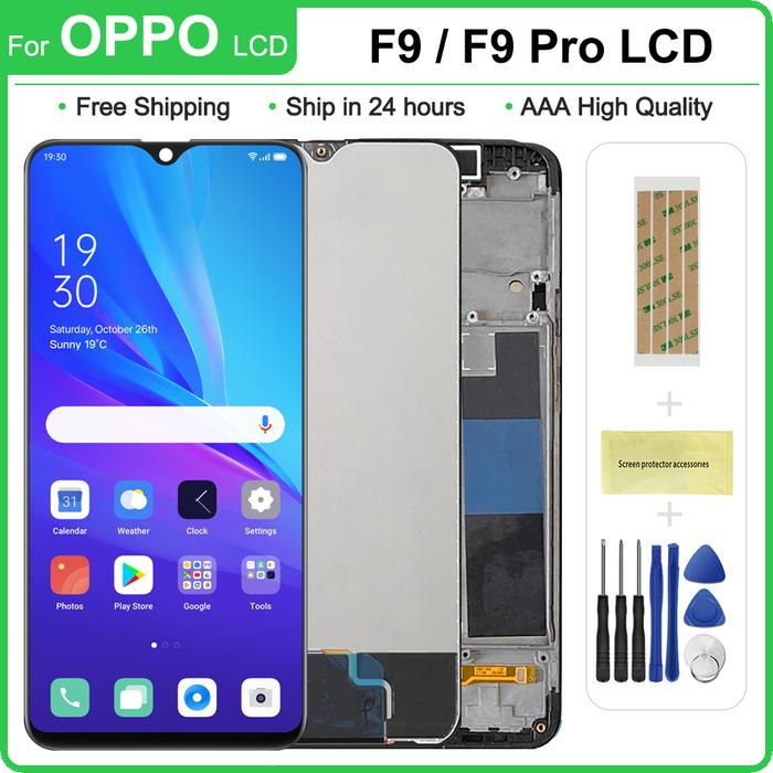 Original Display For OPPO F9 LCD Screen Touch Digitizer With Frame