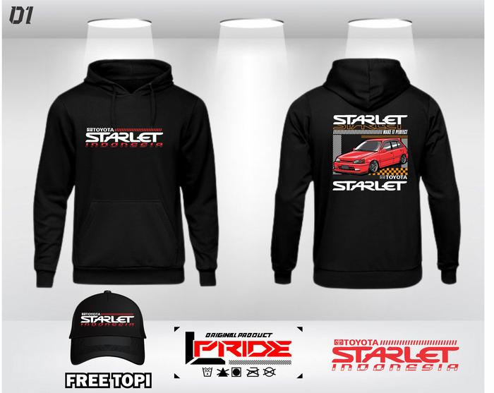 Sweater Mobil Starlet Free Topi II HOODIE STARLET GRATIS TOPI