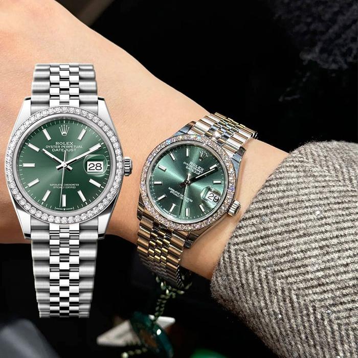 【100% ASLI】Original jam tangan rolex Lady Datejust Diamond Green Dial Datejust 28mm Ready Stock Auto
