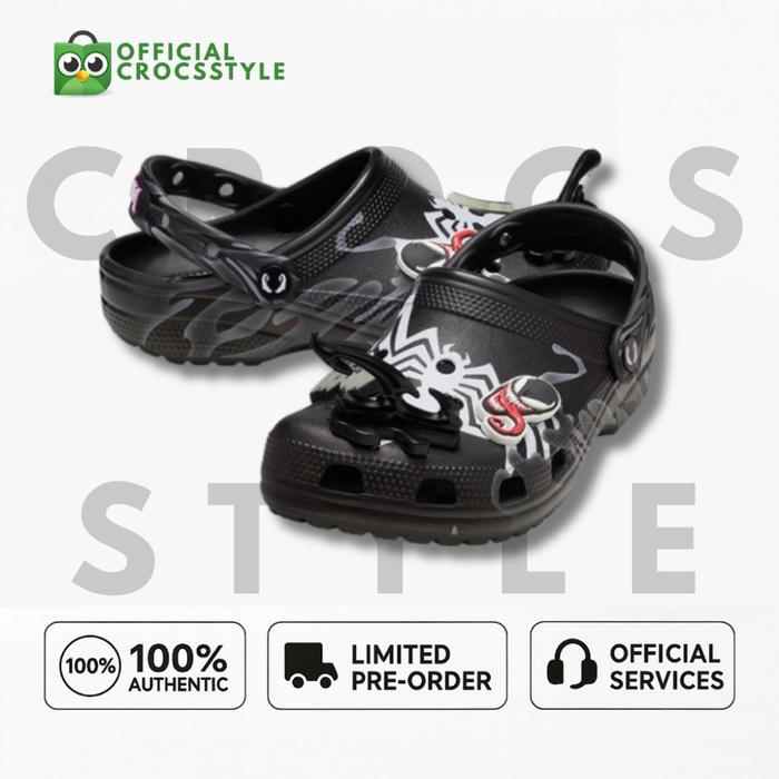 Crocs Classic Marvel Venom Hitam Asli Sepatu Sandal Crocsstyle Resmi 100% Autentik Cocok untuk Berba