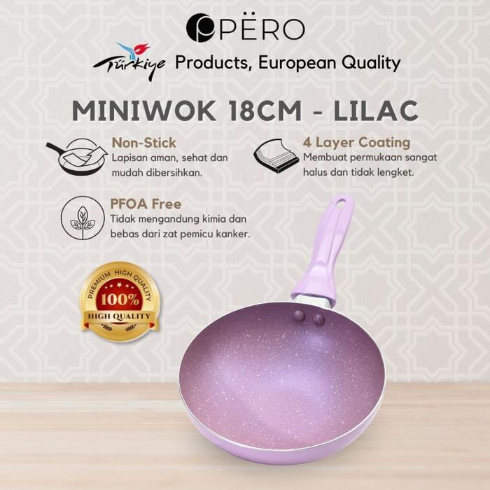 Pero Mini Wokpan 18cm / Wajan Penggorengan Kecil Anti Lengket / Tanpa Minyak