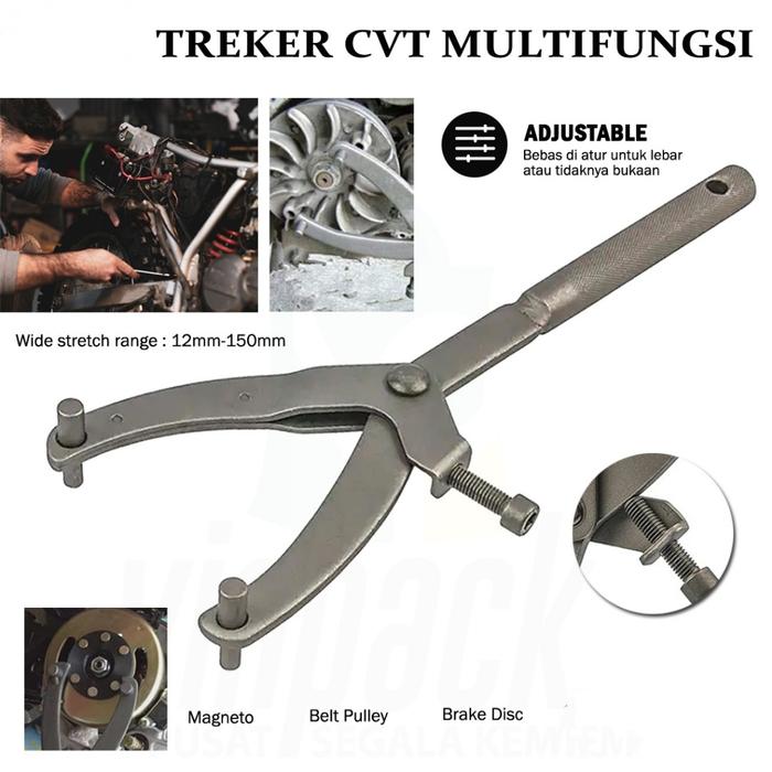 <>Mollar Paket Kunci Treker CVT Matic + Kunci Tahanan Mur Kopling Anekatoos T-Type Flywheel Wrench T