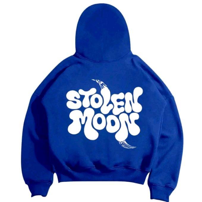 Hoodie Boxy Oversize Starboy Distro Pria Perempuan Keren Katun Fleece Biru Sweater Cowok Jumper Tang