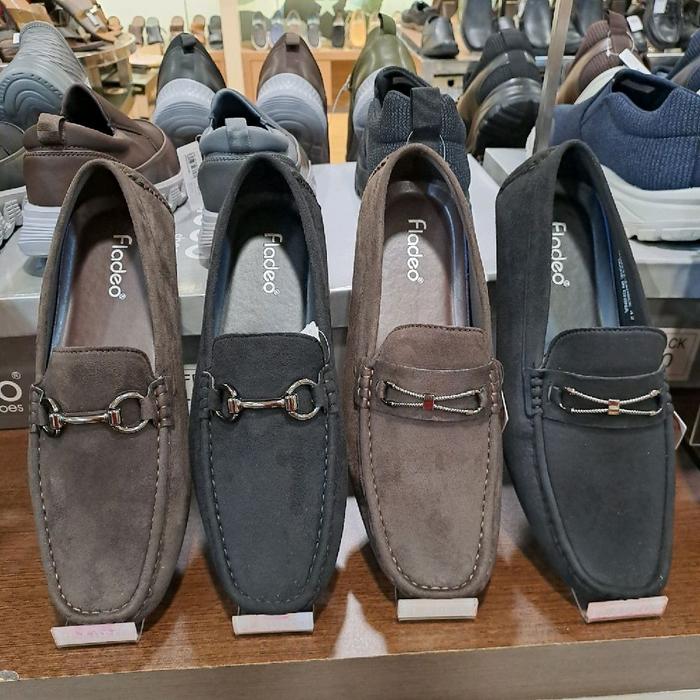 Fladeo Sepatu Loafer Pria Kulit Suede Sol PVC dengan Desain Elegan dan Nyaman untuk Penggunaan Sehar