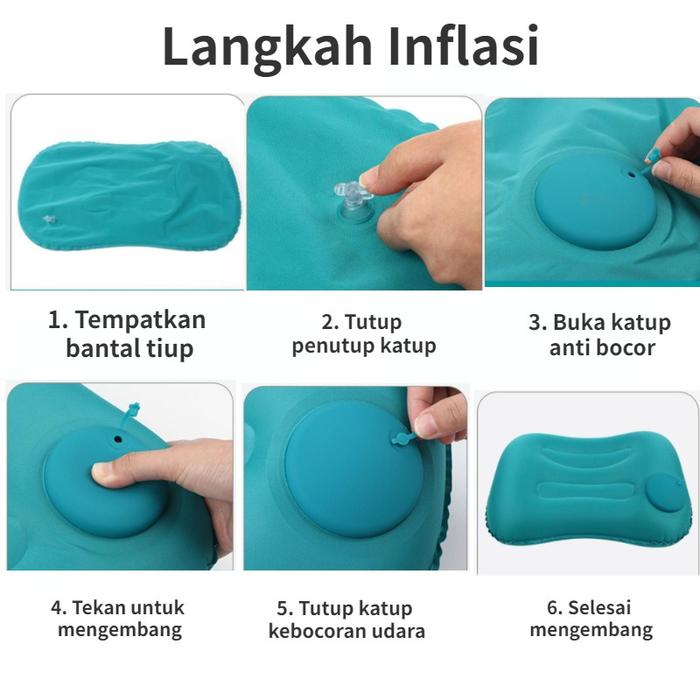 Bantal+Pompa Terintegrasi/ Naturehike Bantal Angin Inflatable Aeros Pillow Bantal Angin Tiup Inflata