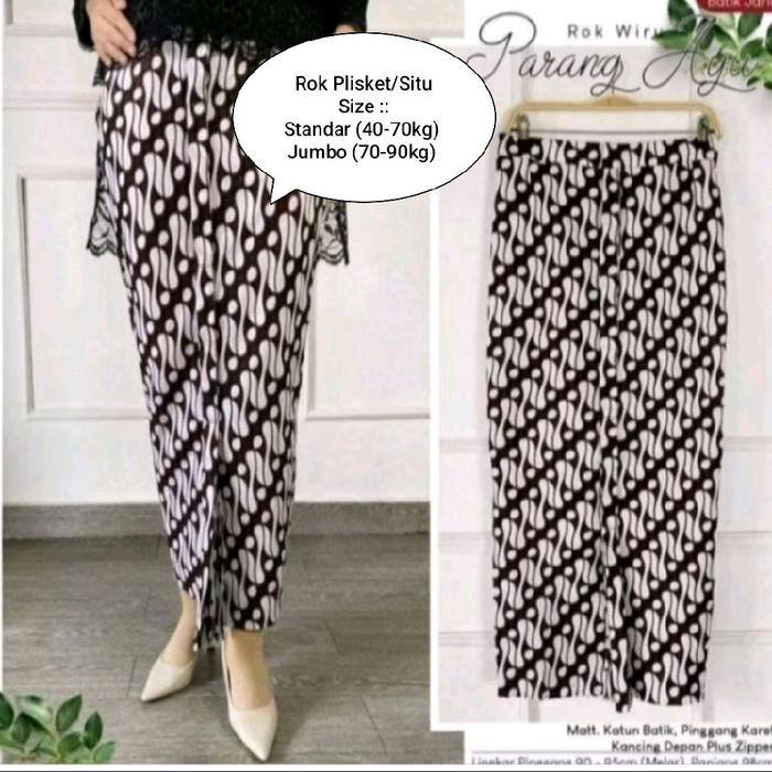 ROK Batik  Wanita Plisket Parang Barong Rok wiru wanita Bahan berkualitas