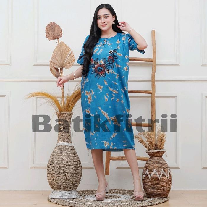 Batik fitrii Daster Barong Bunga Bali Wanita Rayon Premium lembut 2 kancing baju tidur busui Nyama