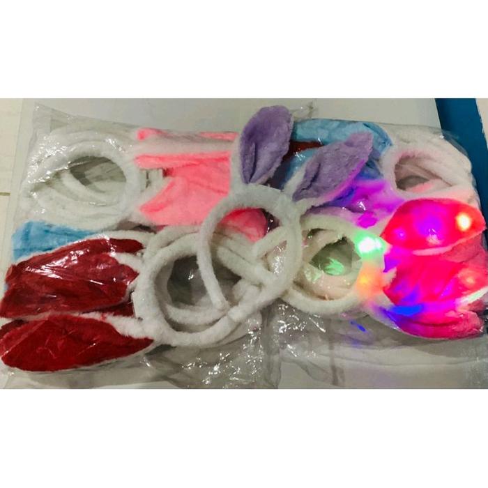 LUSINAN bando bulu kelinci LED,bando bulu kelinci terbaru kelap kelip(LED) isi 12pcs