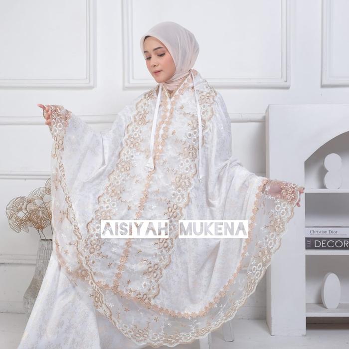 ~~AISIYAH MUKENA. MUKENA PENGANTI MEWAH MALAIKA NEW (BROKAT TULLE) FREE EMAS Motif