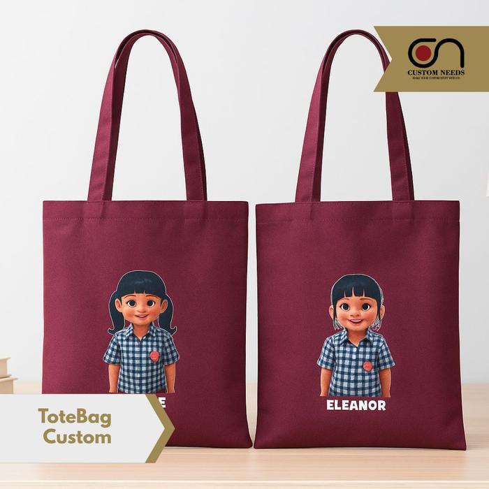 Totebag Custom | Tas Blacu Custom UV DTF Satuan