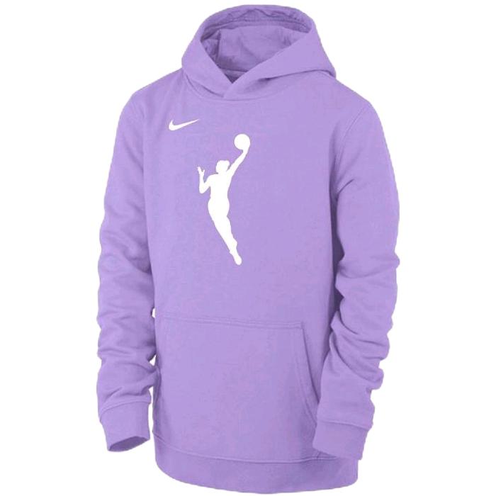 WNBA LOGO NIKE LILAC ESSENTIAL TEAM COTTON PULLOVER FLEECE HOODIE