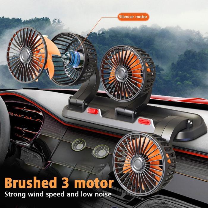 Auto Cooler Car Fan 3 Head Automotive Electric Fan USB/12V/24V Fan 2