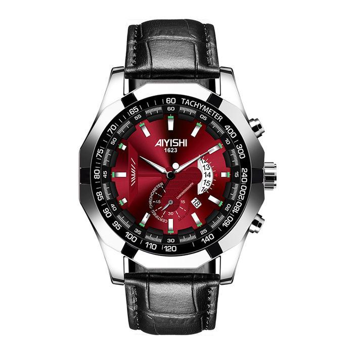 AIYISHI-1623 |Jam Tangan Pria Asli Mewah Profesional Aksesoris BlackAnalog Bisnis Arloii Cowok Watch