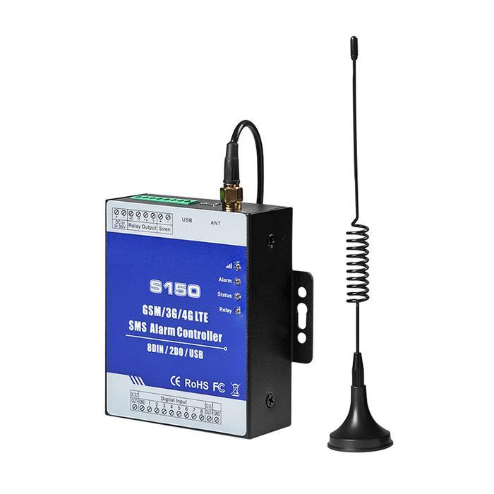 Gsm 3G 4G Lte Cellular Rtu Sms Alarm Controller S150 8Din 2Relay Switch Industrial Iot Monitoring Sy