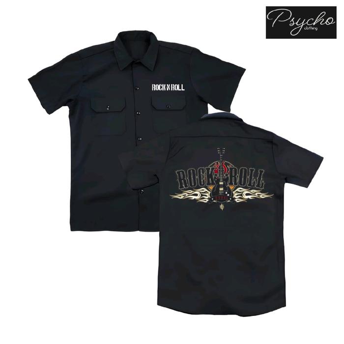 kemeja PDH workshit hitam Harley Davidson jaket pria