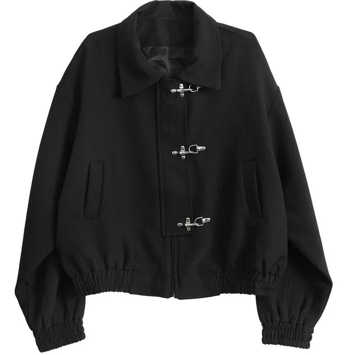 American Retro Aircraft Buckle Loose Casual Jacket Men's Women's Spring Autumn Trendy Street Small A