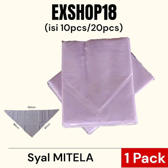 Syal Mitela / Kain Segitiga Putih Mitela / Syal Scarf Segitiga Putih Polos