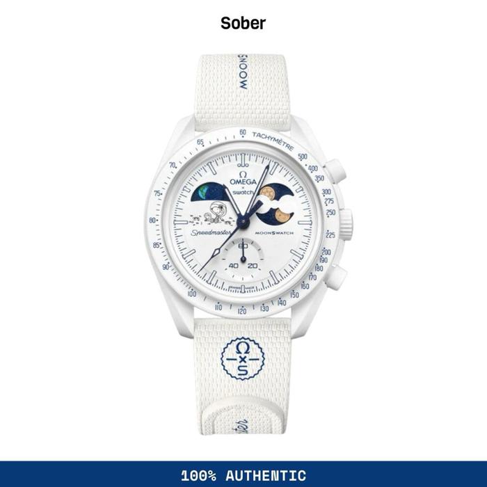 Swatch x Omega Mission to Earthphase Moonshine Gold Snoopy White