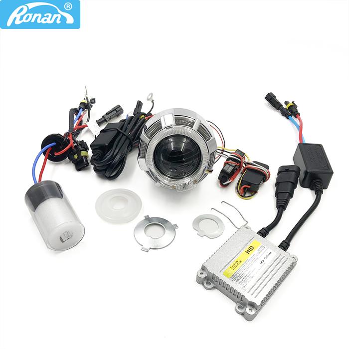 RONAN 2.0 Motorcycle Bi Xenon HID Projector Lens Double LED Angel