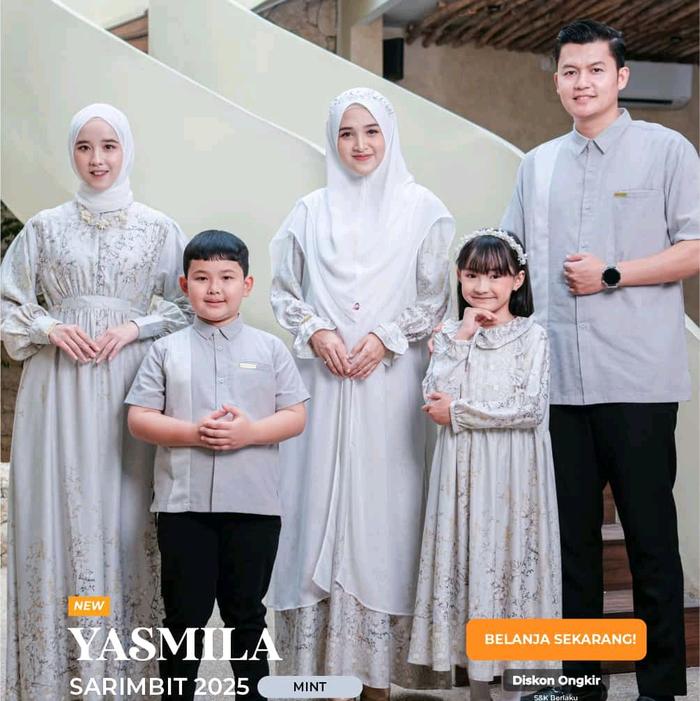 New Yasmila Sarimbit 2025 By Gimi Hijab/Set Keluarga Hemat/Yasmila Dress Sister (Pre-order) Couple M