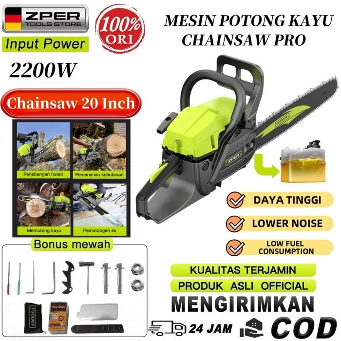 ZPER ChainSaw Pro 20 Inch Teknologi Jerman Professional Tebang Alat Pemotong Kayu Alat Outdoor Mesin
