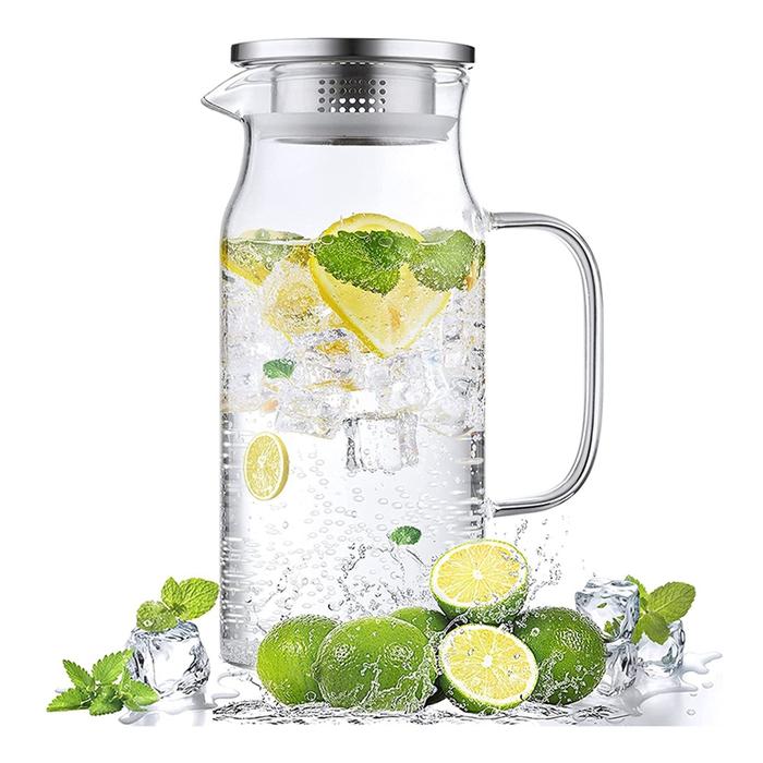 Glass Jug Refrigerator Carafe Glass Carafe With Lid And Nozzle