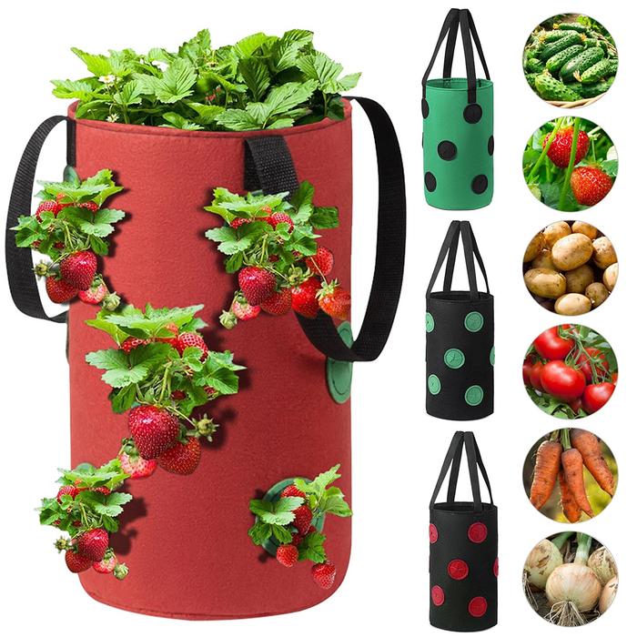 Strawberry Planting Felt Bag Garden Potatoes Potted Vertical Multi