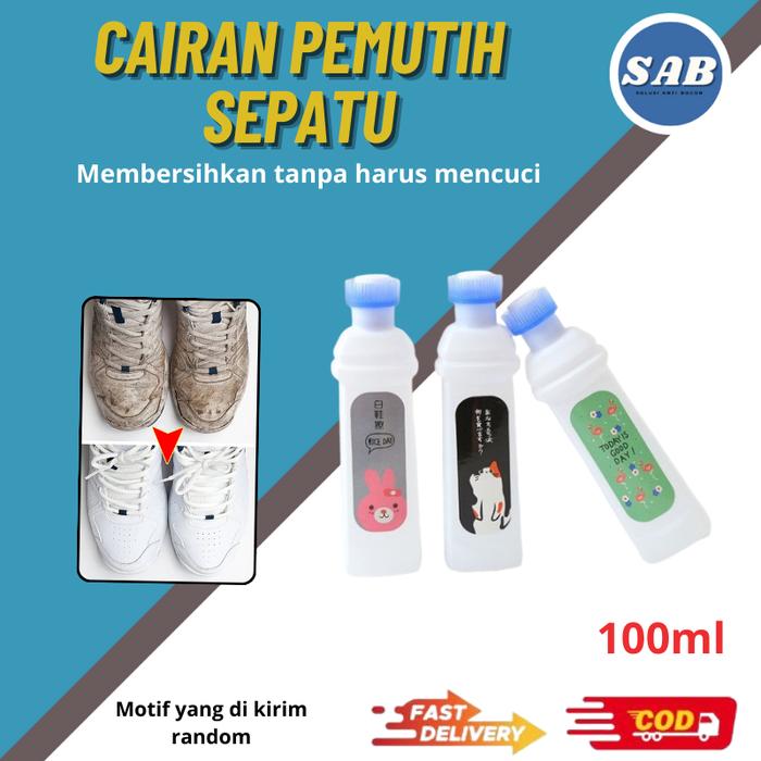 Cairan Pembersih Sepatu Pemutih Sepatu Semir Pemutih Sepatu Tas Kulit Serbaguna Anti Kotor