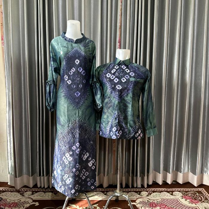 COUPLE GAMIS, KEMEJA, TUNIK JUMPUTAN PALEMBANG/ BAJU SERAGAM/ Setelan Celana Motif Jumputan