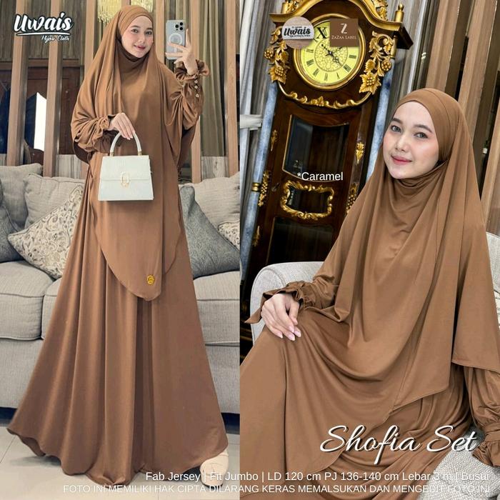 Shofia Set by Uwais Gamis Set khimar Jersey Gamis Jersey Adem Gamis Terbaru Syari Mewah Muslim Lebar