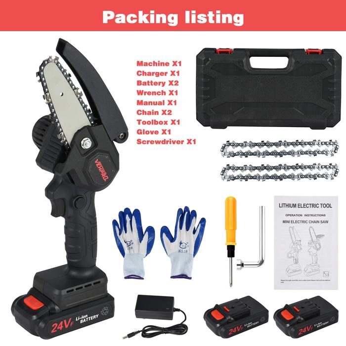 4 Inch 550W24V Mini Chainsaw Woodworking Cordless Electric Chainsaw