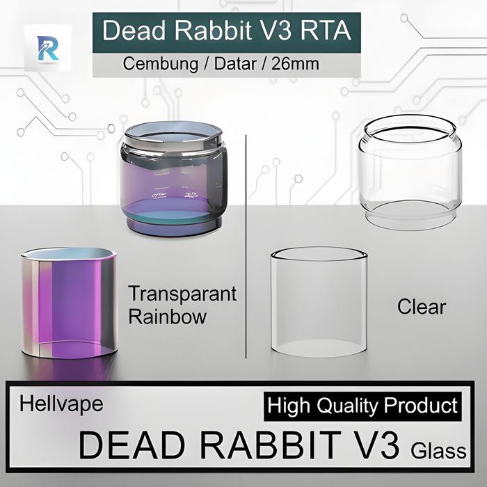 LARIS DEAD RABBIT V3 RTA Replacement Glass | tabung kaca tube tank