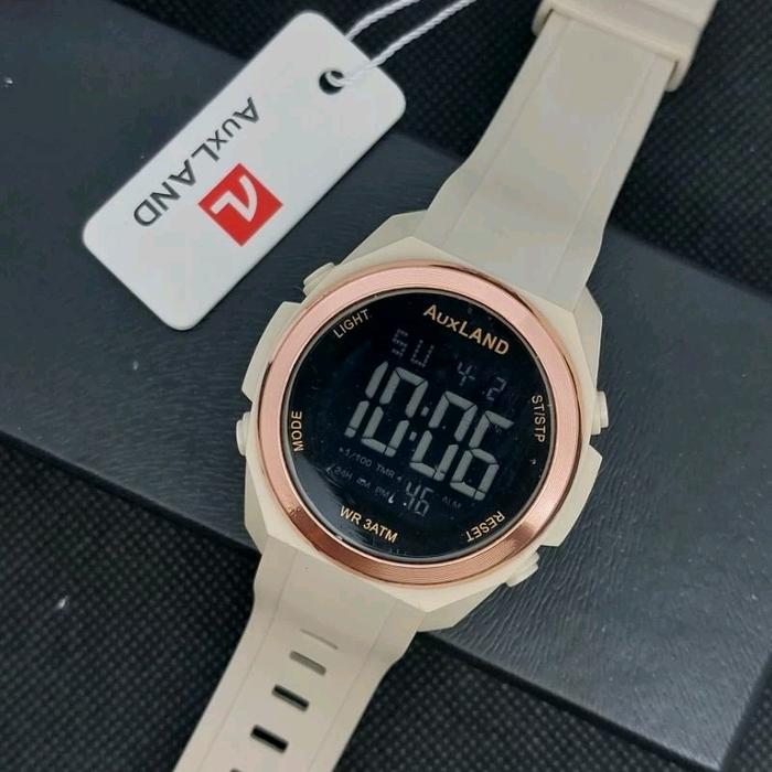 Jam Tangan Wanita Dan Pria Auxland Original Digital Strap Rubber Fashion Terkini Free Box Dan Battre