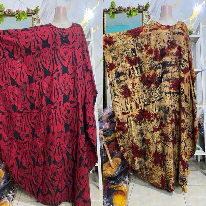 Kaftan Twill New Motif Naura dan Ramona merah twill bg collection