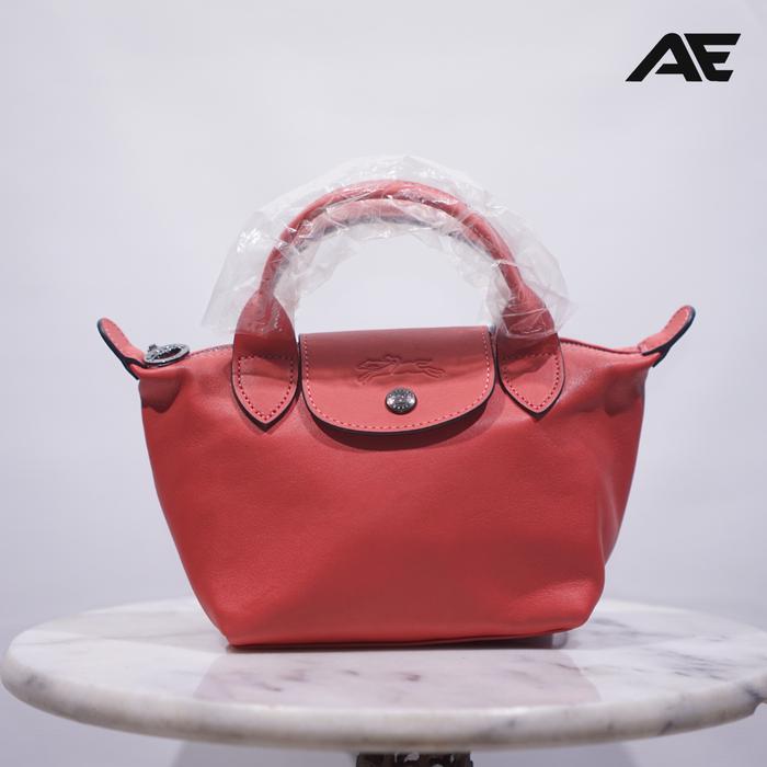 Longchamp Top Handle Bag Xs Le Pliage Cuir Terracotta