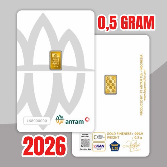 antam logam mulia certieye 0,5 Gram, Lm Antam certieye, Emas Batangan certieye