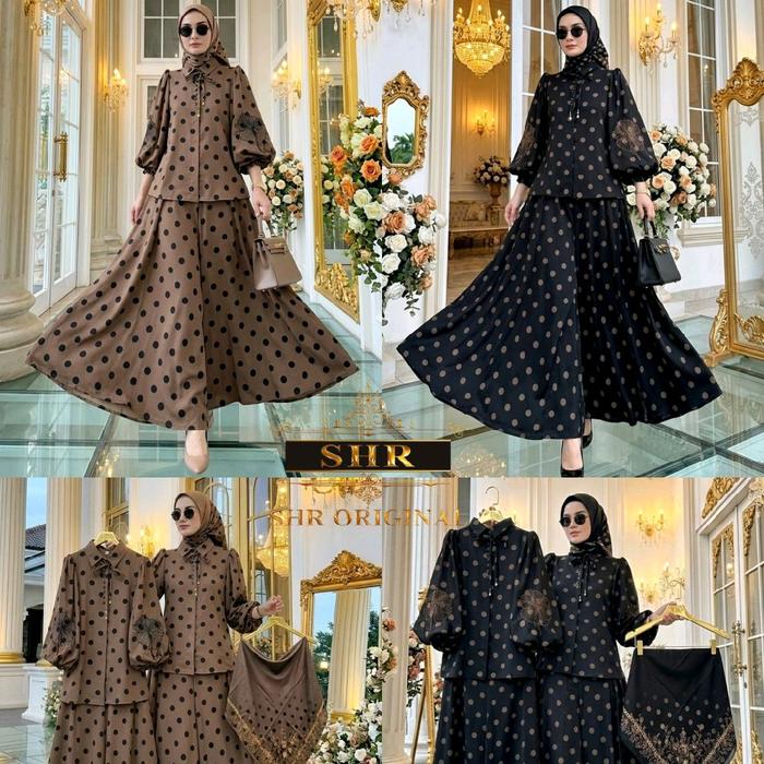 NEW SHR ORI SET KULOT KEMEJA DAN CELANA KULOT WOLPIS ORI SHR 100%