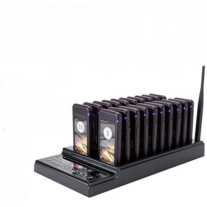 Mesin Antrian Restoran - Wireless Restaurant Pager Calling - 1 Mesin 20 Pager