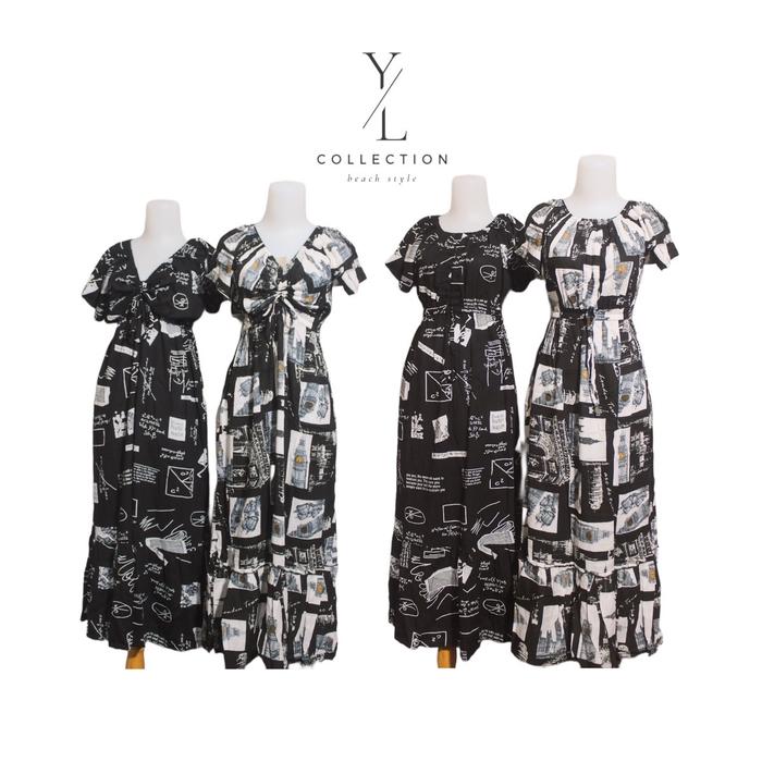 Dress Ellsa Panjang & Pendek  Kekinian Viral Wanita/Dress Perempuan/Dress Hitz Banget/Dress Pantai V
