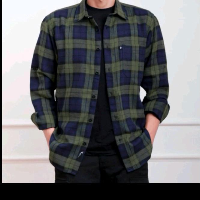 Kemeja flanel hanya untuk dicuci dengan tangan wiht Vintage Red size- (m) u style korean  s【30-40kg】
