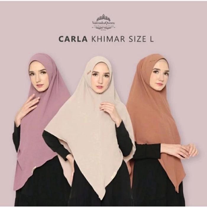 Promo CARLA KHIMAR SIZE L ORI VALENSHA QUEEN BAHAN RAYON CRINKLE COD