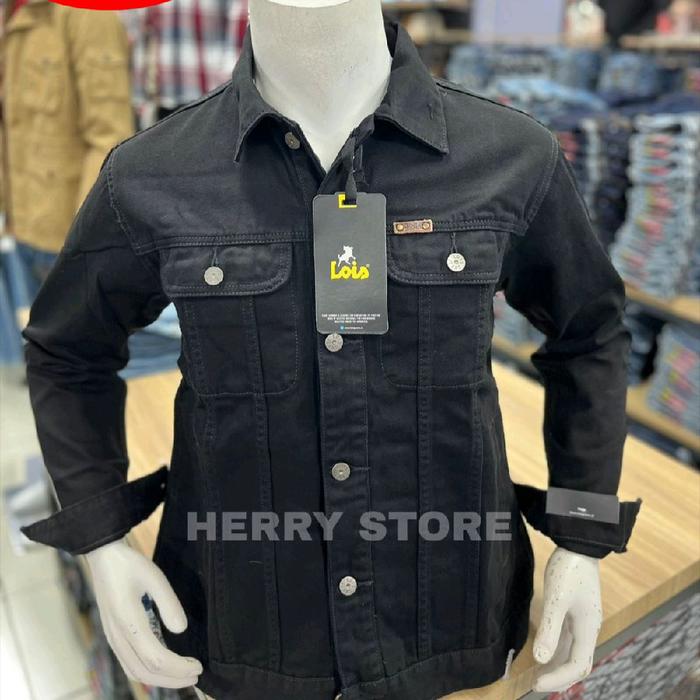 JAKET DENIM MERK LOIS ORIGINAL REGULER TERBARU HITAM