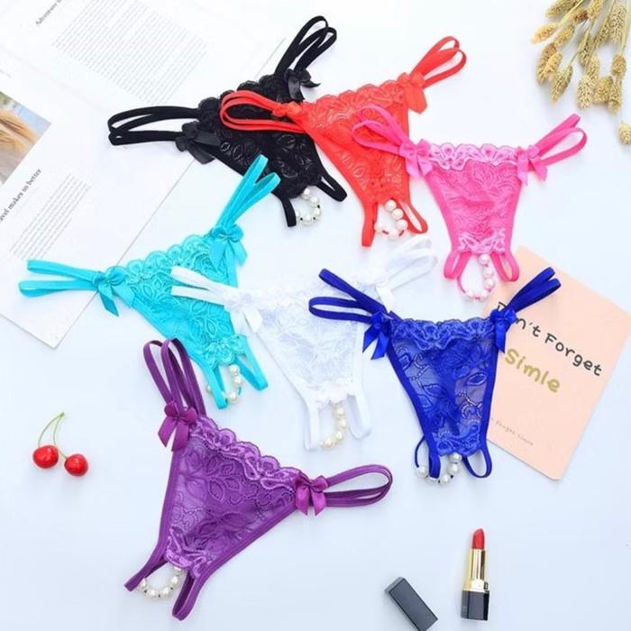 Celana Dalam Wanita Mutiara G String Lace Hati Low Waist Thong cd