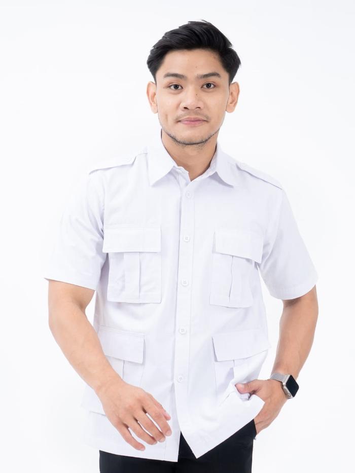 CARGO TANGAN PENDEK/ PUTIH/ PRABOWO  /  LAPANGAN/ KERJA/KEMEJATACTICAL Panjang / DINAS/ CARDINAL/ Fo