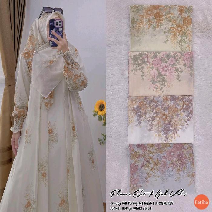 Flower Set Hijab Vol 5 By Fatiha / Ceruty Full Furing