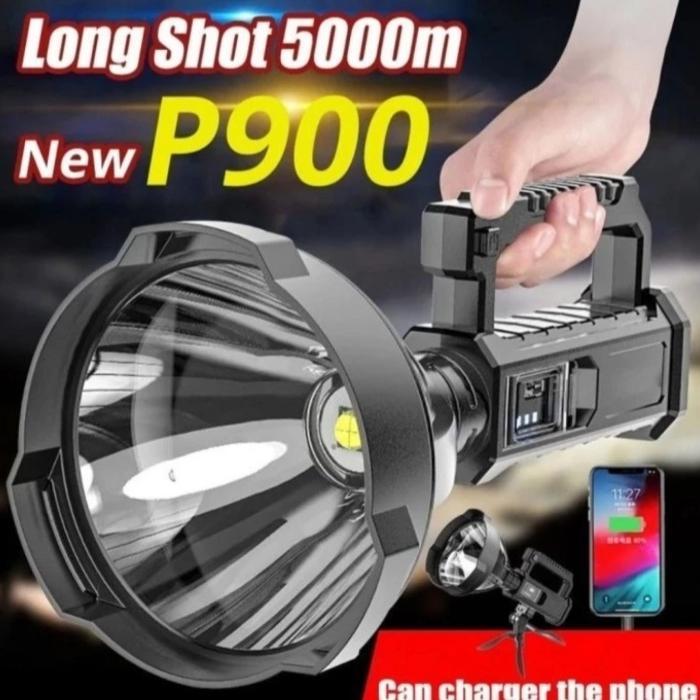 Senter LED Sorot Super terang 1700m charger 10.000lumens