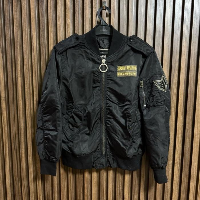 Jaket Bomber Pria Acne Studios Hitam Boxy - Size M - 62 x 54
